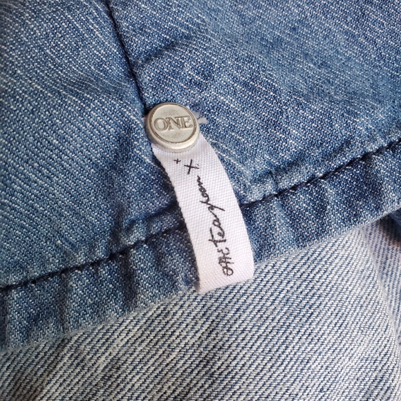 One Teaspoon Pinkie Denim mini Dress ruffle hem Size S Boho grunge Indie Sleeze - Picture 11 of 13